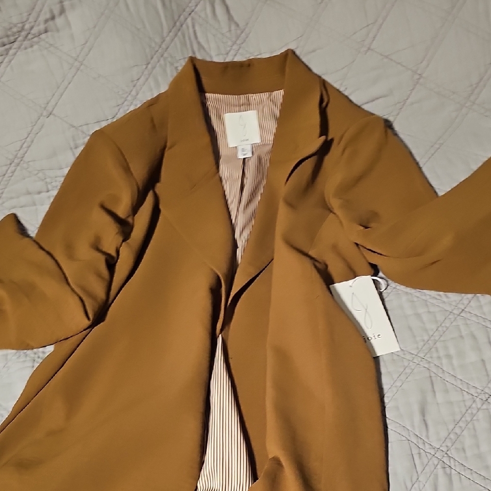 Joie Mustard Brown Open-Front Blazer